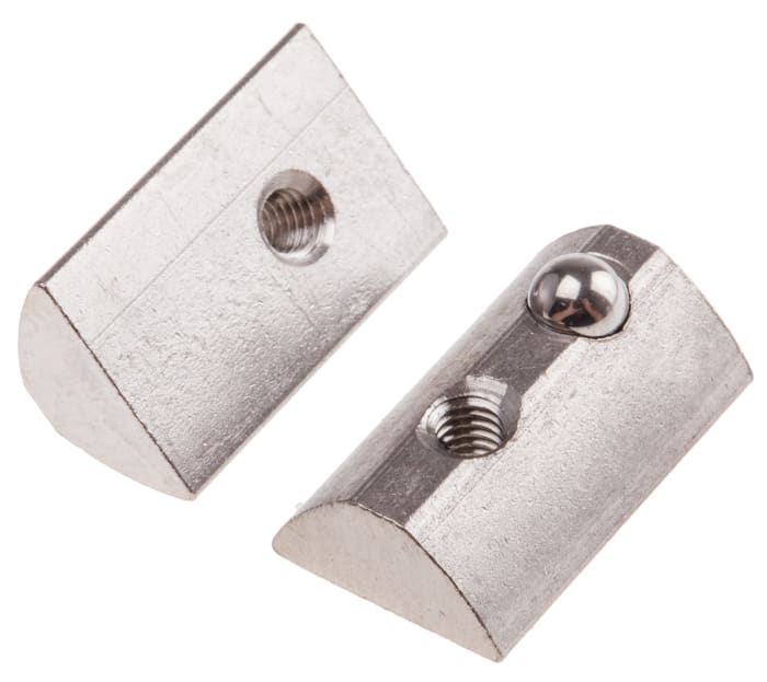 Ecrou à rainure en T RS PRO, profilé 40 mm, L. 22mm, filetage M4, rainure 8mm en Acier inoxydable