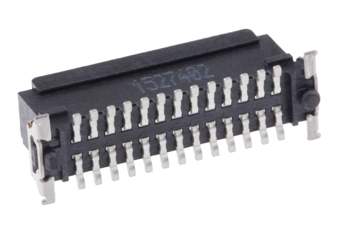 ERNI SMC Series Straight Surface Mount PCB Header, 26 Contact(s), 1.27mm Pitch, 2 Row(s), Shrouded