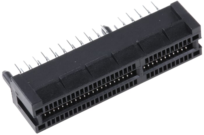 Samtec PCIE Series Female Edge Connector, Through Hole Mount, 64-Contacts, 1mm Pitch, 2-Row, Solder Termination