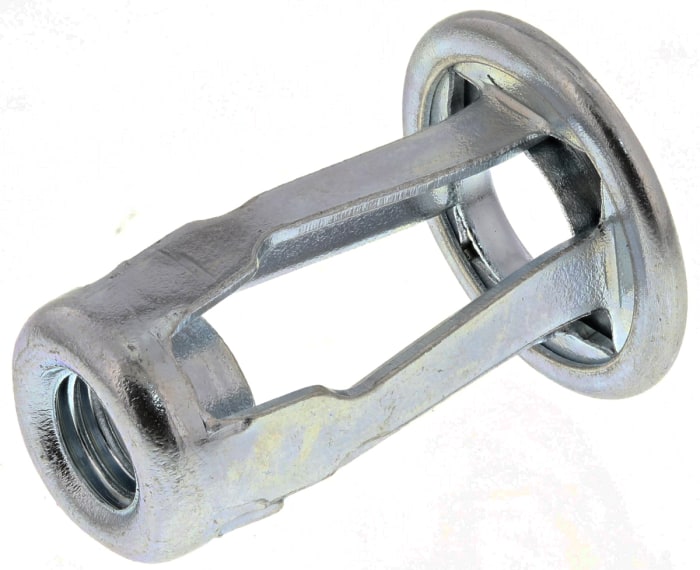 RS PRO Bright Zinc Plated, M6 Steel Threaded Insert, 15.88mm diameter 11.43mm Depth 23.34mm