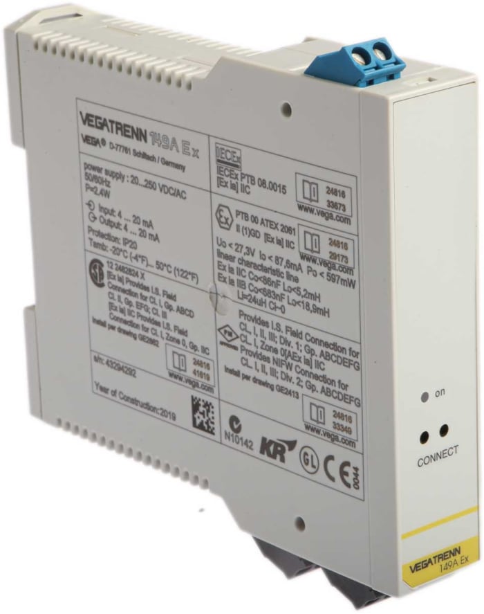 Vega VEGATRENN 149A EX Series Sensor Level Probe, DIN Rail, ATEX-Rated