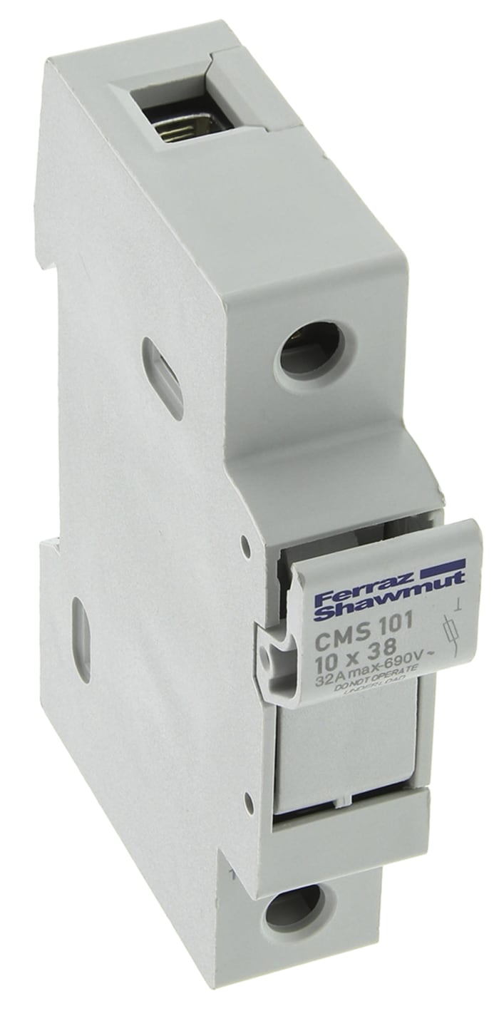 Mersen 32A Rail Mount Fuse Holder for 10.3 x 38.1mm Fuse, 1P, 690V ac/dc