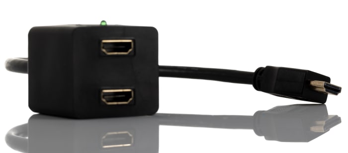 RS PRO Male HDMI to Female HDMI x 2 Cable 30cm