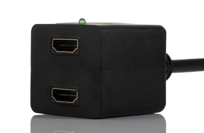 RS PRO Male HDMI to Female HDMI x 2 Cable 30cm