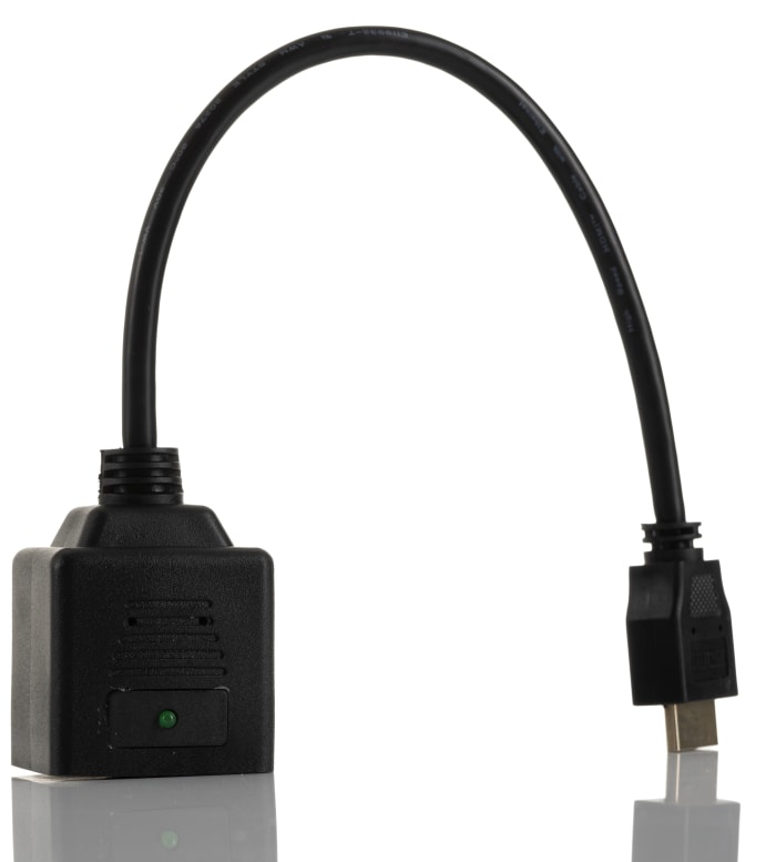 RS PRO Male HDMI to Female HDMI x 2 Cable 30cm