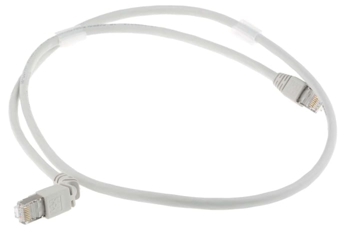 1248280010 Weidmuller, Weidmuller Cat6 Right Angle Male RJ45 to Straight  Male RJ45 Ethernet Cable, S/FTP, Grey LSZH Sheath, 1m, 768-5572