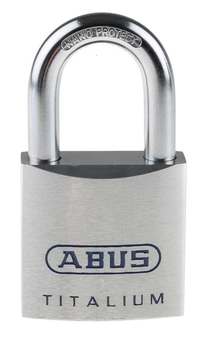 ABUS Key Weatherproof Titanium Weatherproof Padlock, Keyed Alike, 9.5mm Shackle, 50mm Body