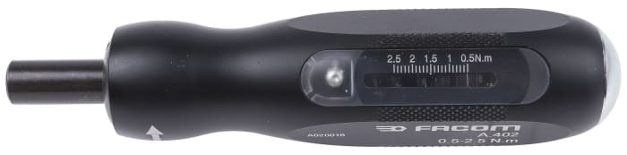 Atornillador dinamométrico Facom de 0.5 To 2.5 Nm, tamaño 1/4 in, Regulable ±6 %