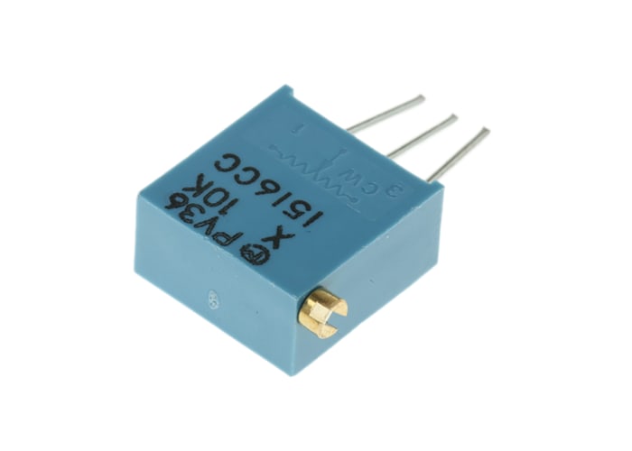 10kΩ, Through Hole Trimmer Potentiometer 0.5W Side Adjust Bourns, PV36