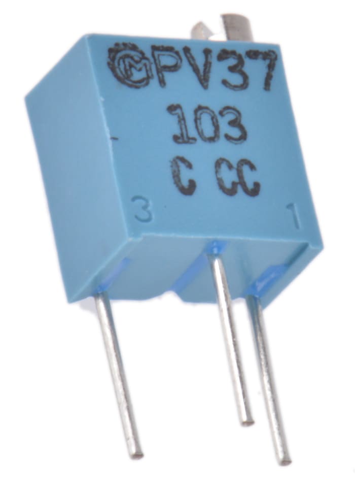 Bourns Trimpot (Trimmer Potansiyometre) 10kΩ, 12 Dönüşlü, Üstten Ayarlı, 0,25W, ±150ppm/°C, Lehimlenebilir