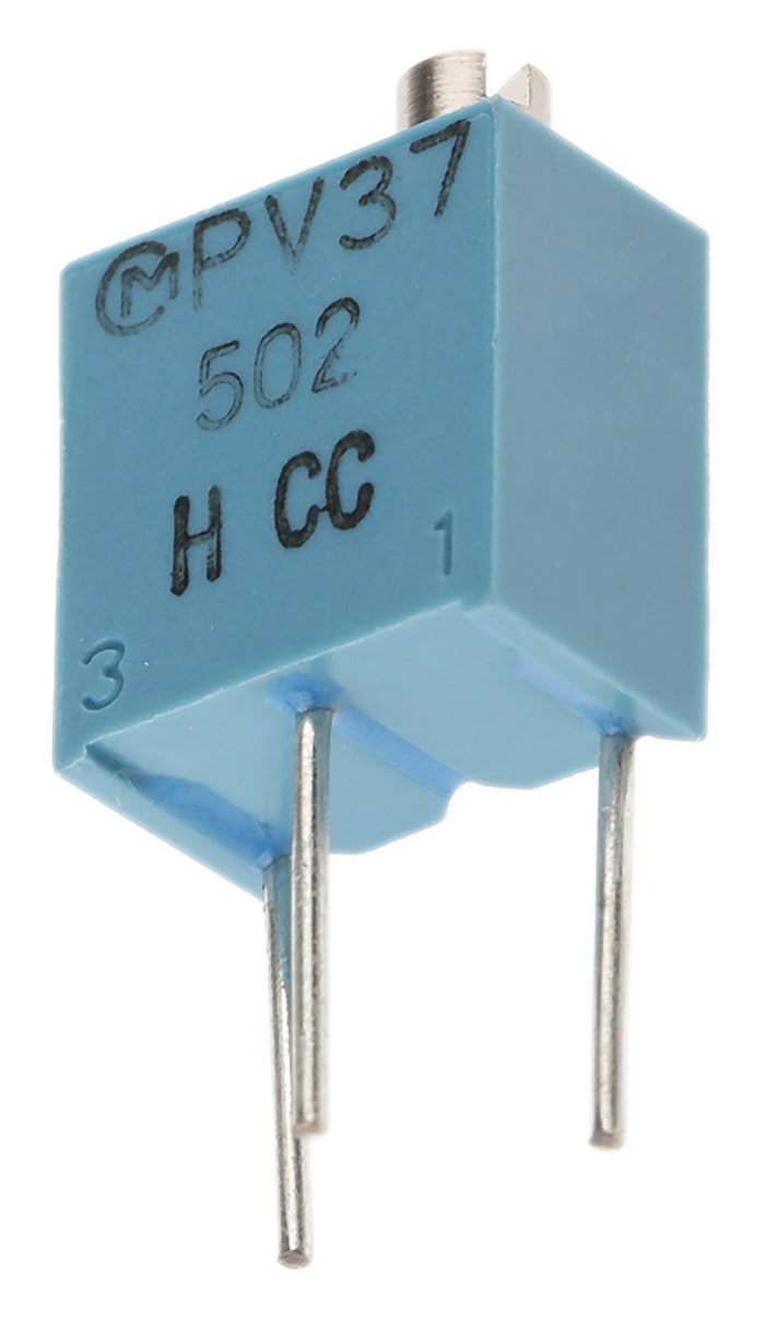 Potentiomètre trimmer Bourns série PV37 5kΩ Traversant 12 tours Réglage par le dessus