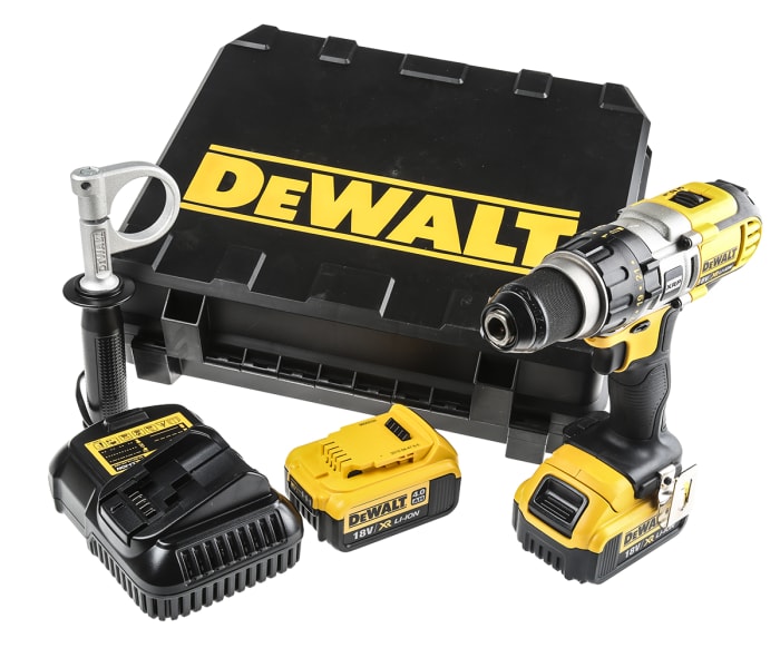 Taladro-atornillador DeWALT a batería Ion de litio de 18V 4Ah 500W