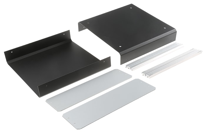 Boîtier d'instrumentation METCASE Unicase en Aluminium Noir, dim. ext. 260 x 250 x 90mm