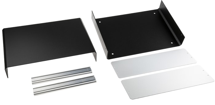 Boîtier d'instrumentation METCASE Unicase en Aluminium Noir, dim. ext. 261 x 300 x 134.5mm