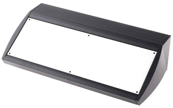 METCASE Unidesk Series Black Aluminium Desktop Enclosure, Sloped Front, 400 x 200 x 102mm