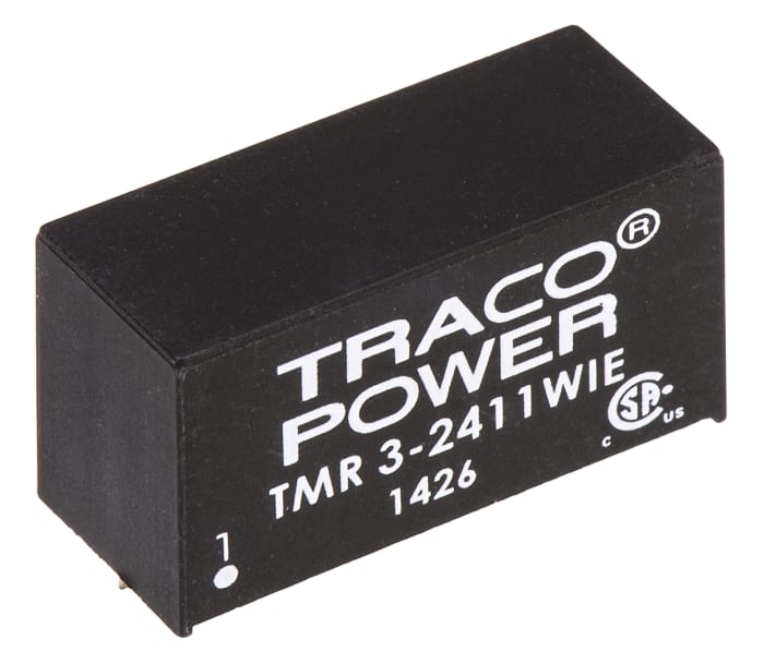 TRACOPOWER TMR 3WIE DC-DC Converter, 5V dc/ 600mA Output, 9 → 36 V dc Input, 3W, Through Hole, +85°C Max Temp