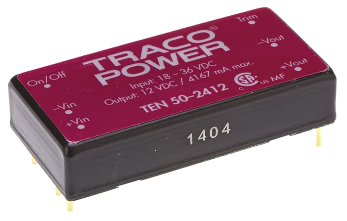Convertidor dc-dc 50W, Salida 12V dc, 4.17A, 0.005