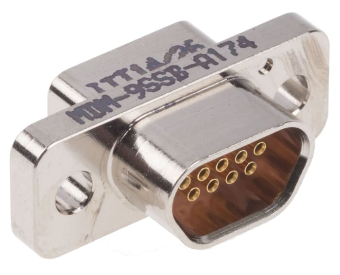 ITT Cannon MDM 9 Way Panel Mount D-sub Connector Socket, 1.27mm Pitch
