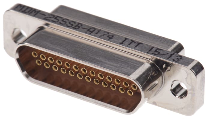 ITT Cannon MDM 25 Way Panel Mount D-sub Connector Socket, 1.27mm Pitch