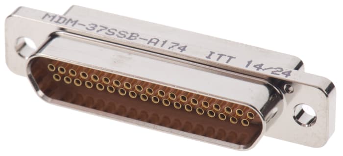 ITT Cannon MDM 37 Way Panel Mount D-sub Connector Socket, 1.27mm Pitch