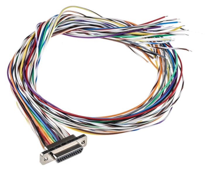 ITT MDM Serisi Kablolu Micro-D Konnektör, Fiş 25 Pinli 1,27mm Aralıklı, Alüminyum Alaşım