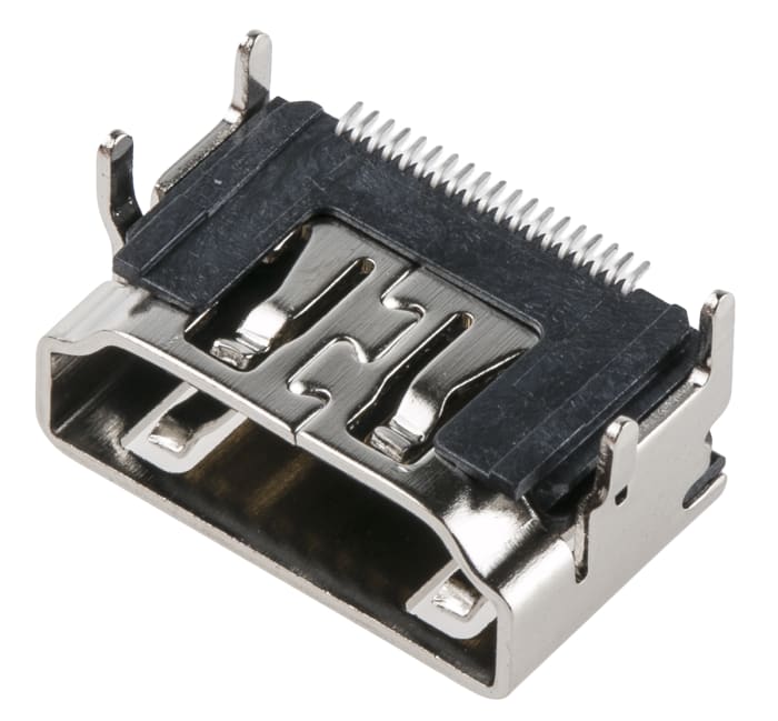 Amphenol Communications Solutions Type A 19 Way Female Right Angle HDMI Connector 40 V ac