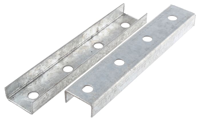 RS PRO Galvanised Steel 254mm Splice Plate 0.56kg, Fits Channel Size 21 x 41mm