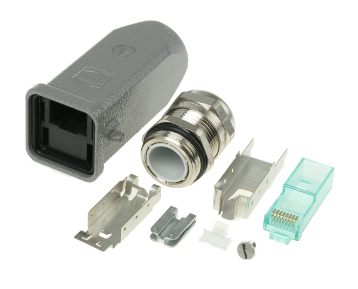HARTING Han 3A RJ45 Series Male RJ45 Connector, Cable Mount, Cat6a, UTP Shield Straight 8C -Way