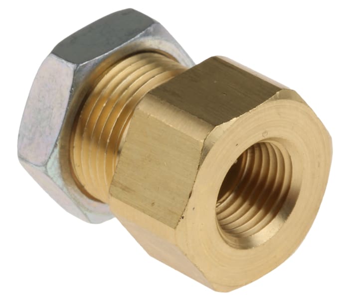 SMC KQ2 Series Bulkhead Threaded-to-Tube Adaptor, Rc 1/8 Female to Push In 6 mm, Threaded-to-Tube Connection Style