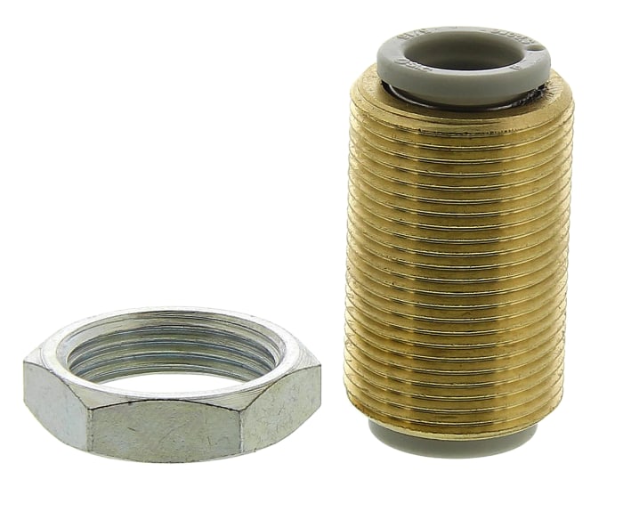 SMC KQ2 Series Bulkhead Tube-to-Tube Adaptor, Push In 8 mm to Push In 8 mm, Tube-to-Tube Connection Style