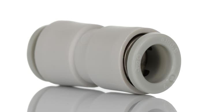 SMC KQ2 Series Straight Tube-to-Tube Adaptor, Push In 6 mm to Push In 6 mm,  Tube-to-Tube Connection Style