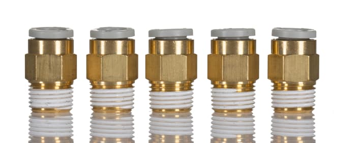SMC KQ2 Series Straight Threaded Adaptor, R 1/8 Male to Push In 6 mm, Threaded-to-Tube Connection Style