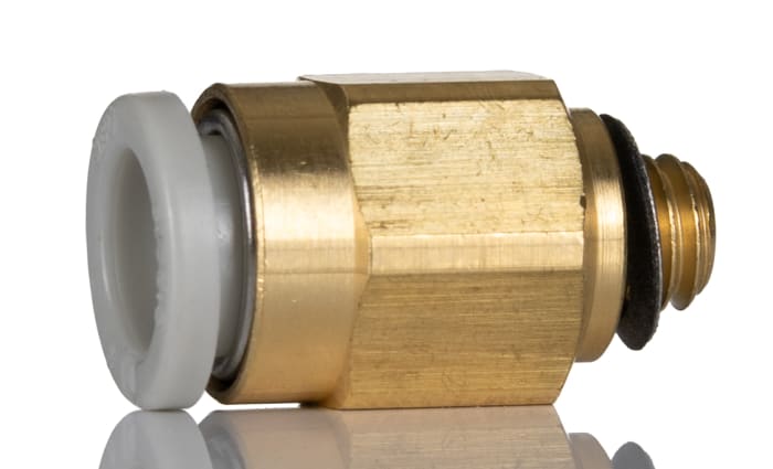 SMC KQ2 Series Straight Threaded Adaptor, M5 Male to Push In 6 mm, Threaded-to-Tube Connection Style