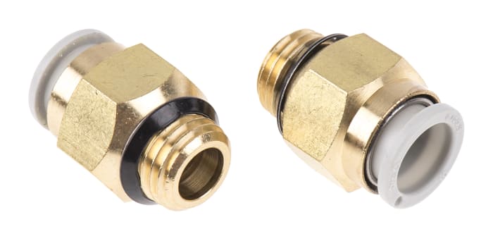 SMC KQ2 Series Straight Threaded Adaptor, Uni 1/4 Male to Push In 10 mm, Threaded-to-Tube Connection Style