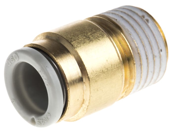 SMC KQ2 Series Straight Threaded Adaptor, R 1/4 Male to Push In 8 mm, Threaded-to-Tube Connection Style