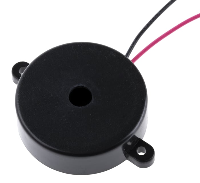 RS PRO 86dB Panel Mount Square Wave External Piezo Buzzer, 30 x 9.5mm, 30V ac Max