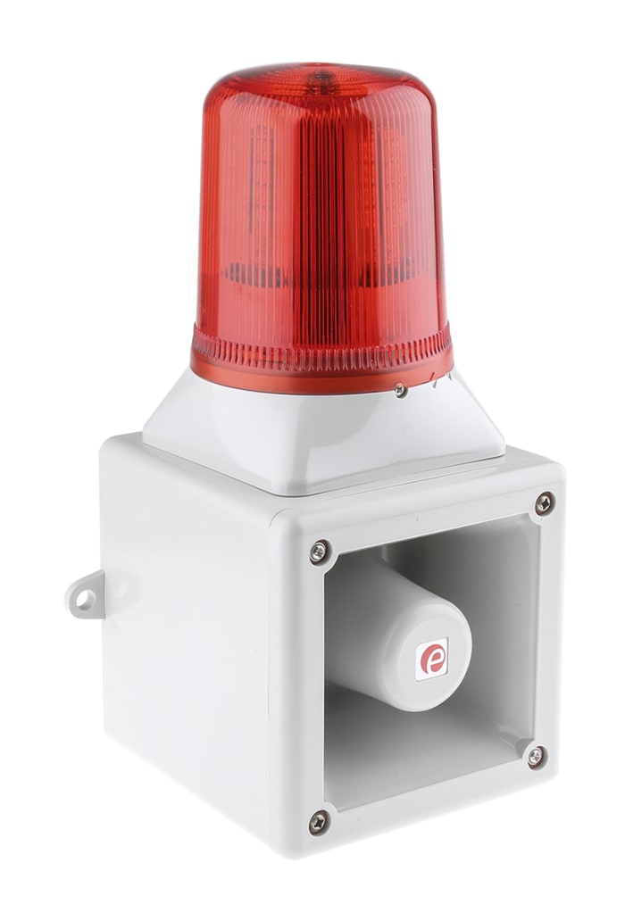 e2s AB105LDA Series Red Sounder Beacon, 230 V ac, Side Mount, 112dB at 1 Metre