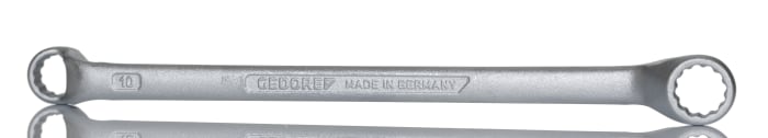 Zahnutý prstencový kľúč, 10 x 11 mm, celková dĺžka: 195 mm Gedore
