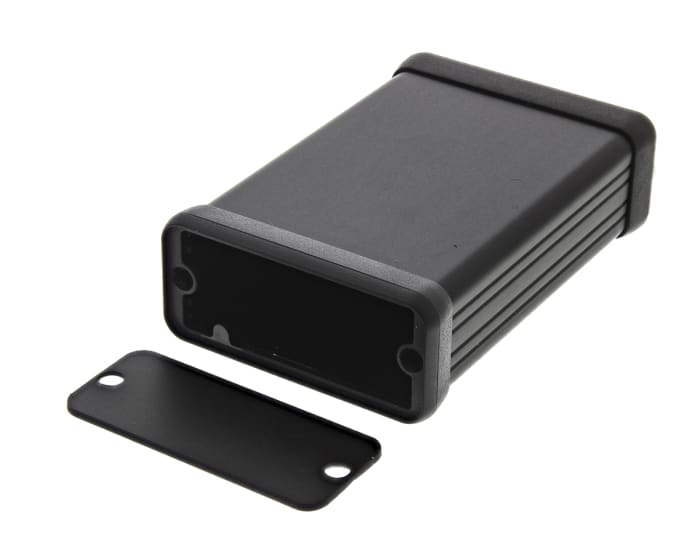 Hammond 1455 Series Black Aluminium Enclosure, IP54, Black Lid, 80 x 54 x 23mm