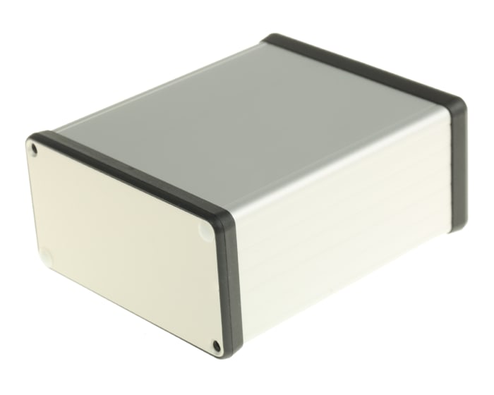 Hammond 1455 Series Silver Anodised Aluminium Enclosure, IP54, Silver Anodized Lid, 120 x 103 x 53mm