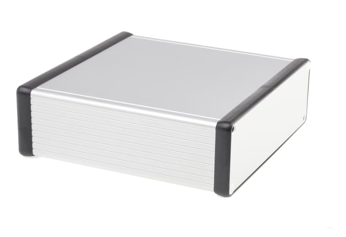 Hammond 1455 Series Silver Anodised Aluminium Enclosure, IP54, Silver Anodized Lid, 160 x 165 x 52mm