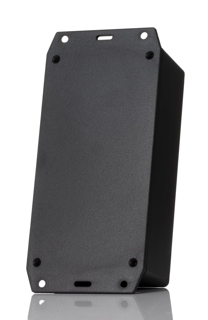 Hammond 1591 Series Black Flame Retardant ABS Enclosure, IP54, Flanged, Black Lid, 152 x 81 x 46mm
