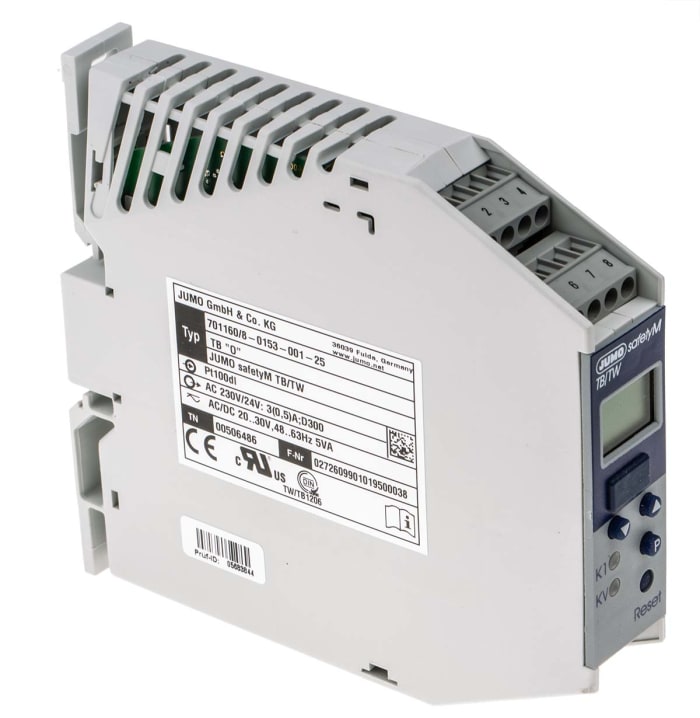 Jumo safetyM TB/TW Temperature Limiter 1 Input, 2 Output Relay, 20 → 30 V ac/dc Supply Voltage