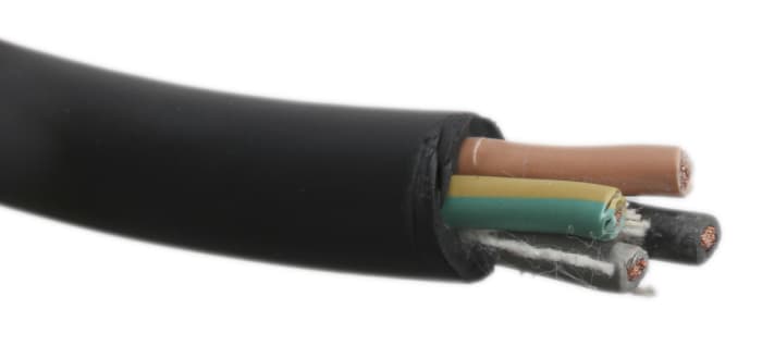 Câbles d'alimentation RS PRO 4G4 mm²VDE 0285-525-2-21, Noir, 50m, Retardant à la flamme
