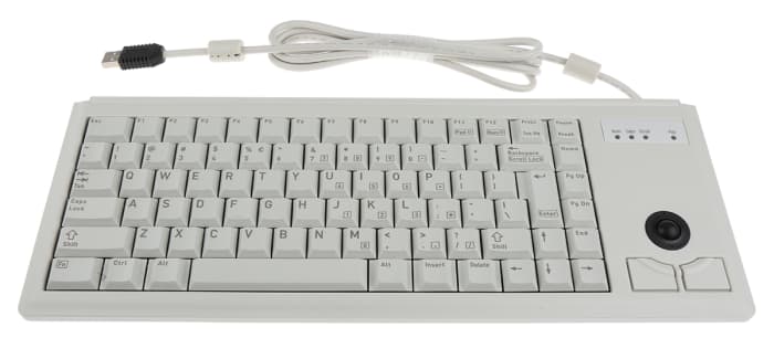Clavier avec trackball Filaire USB Compact, QWERTY (US) Gris