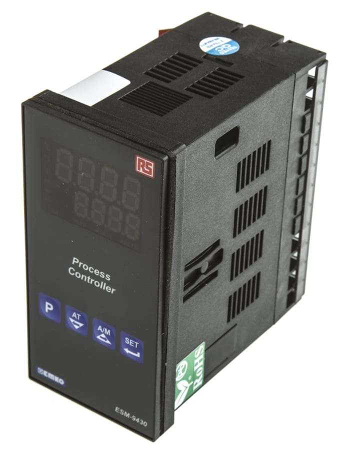 RS PRO 1/8 DIN Rail PID Temperature Controller, 48 x 96mm, 3 Output Relay, SSR, 100 → 240 V ac Supply Voltage