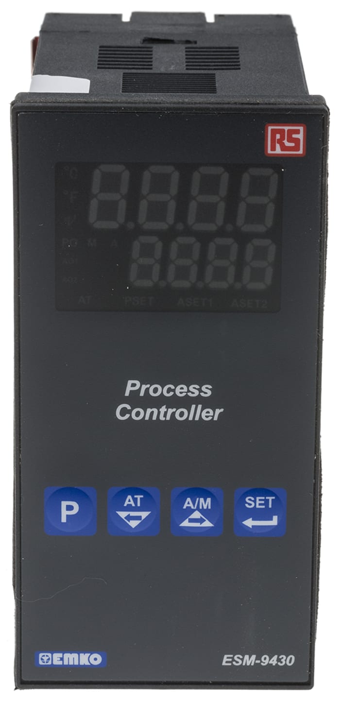 RS PRO 1/8 DIN Rail PID Temperature Controller, 48 x 96mm, 3 Output Relay, SSR, 24 V ac/dc Supply Voltage ON/OFF, PID