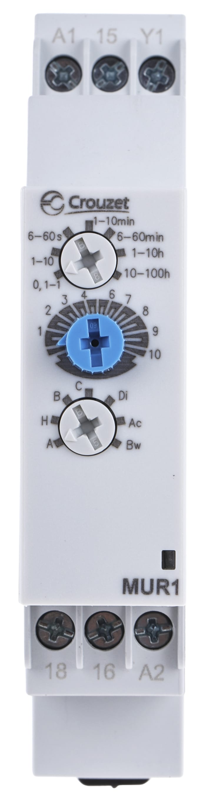 Crouzet DIN Rail Mount Timer Relay, 24 → 240 V ac, 24V dc, 1-Contact, 0.1 s → 100h, SPDT