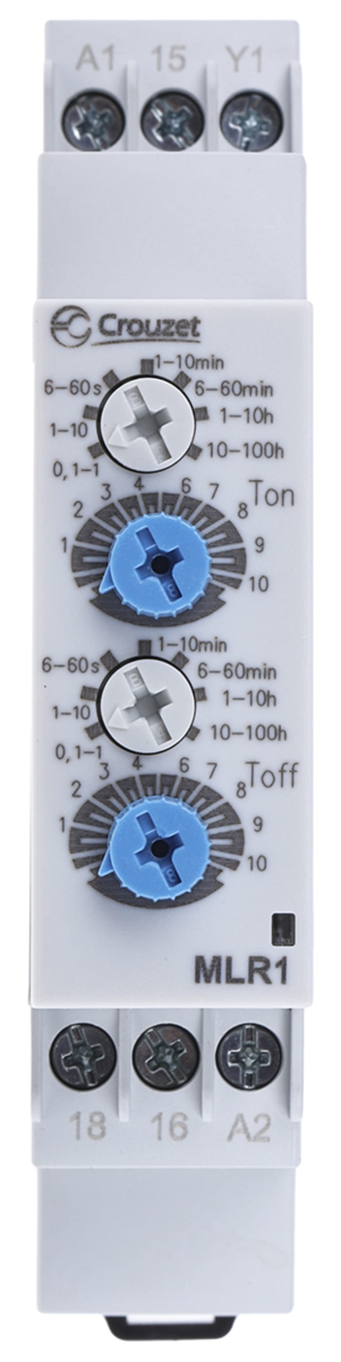 Crouzet DIN Rail Mount Timer Relay, 24 → 240 V ac, 24V dc, 1-Contact, 0.1 s → 100h, 1-Function, SPDT