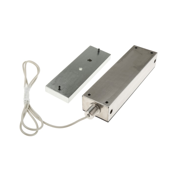 Aimant de porte pour contrôle d'accès RS PRO 12 V dc, 24V c.c., 1200lb Simple porte